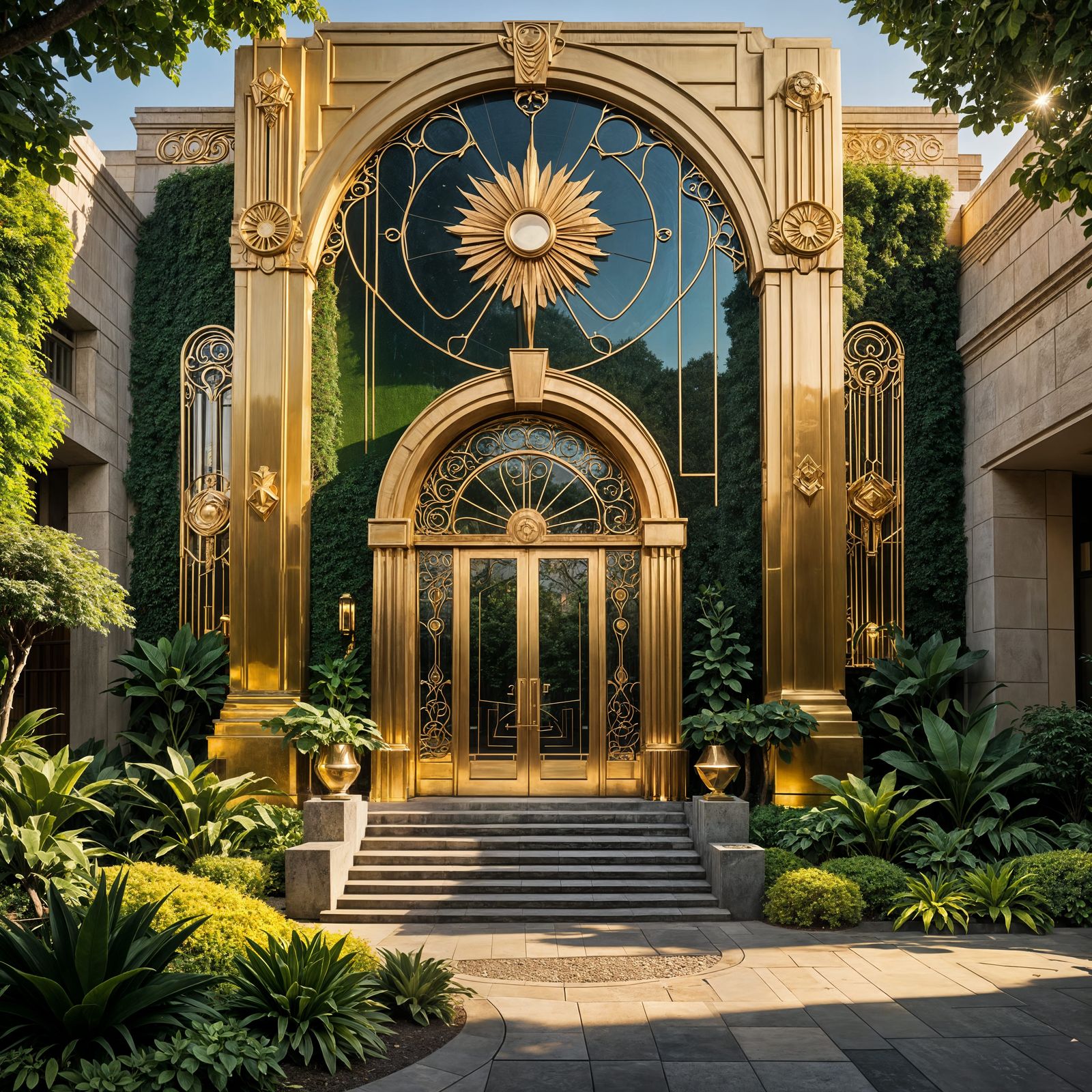 Elegant Art Deco Architecture with Geometric Details