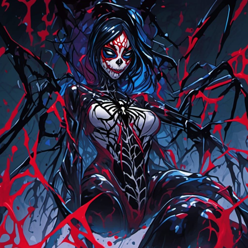 Monster Spider Girl Enchants Anime Suitors in Graffiti Art