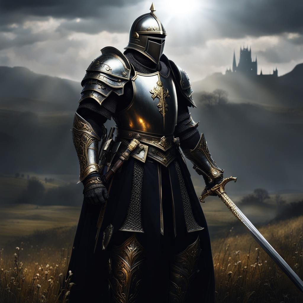 Gothic Knight in Bloody Battlefield Sunlight