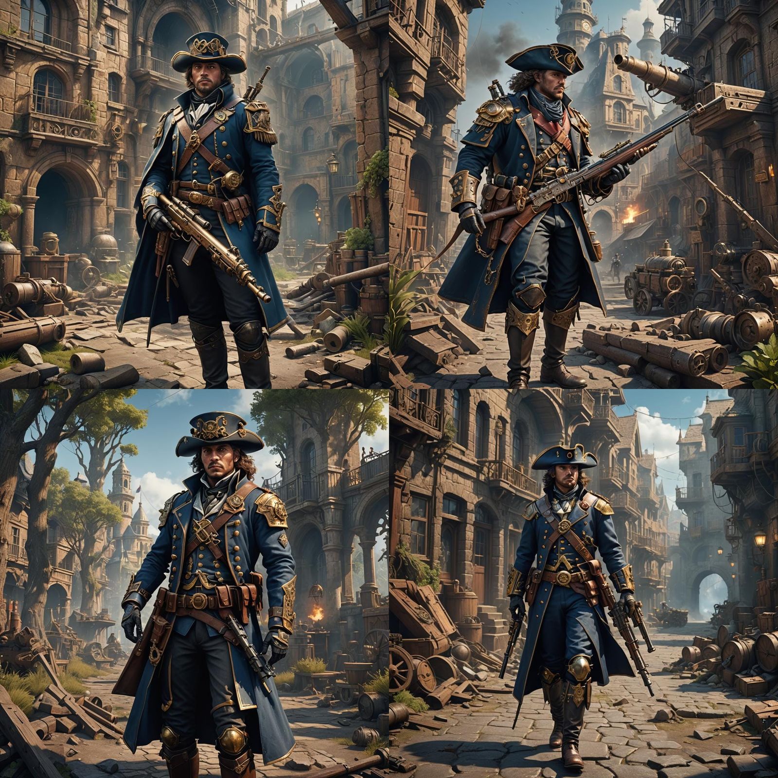 Steampunk Musketeer Marksman: 8k Photorealistic Masterpiece