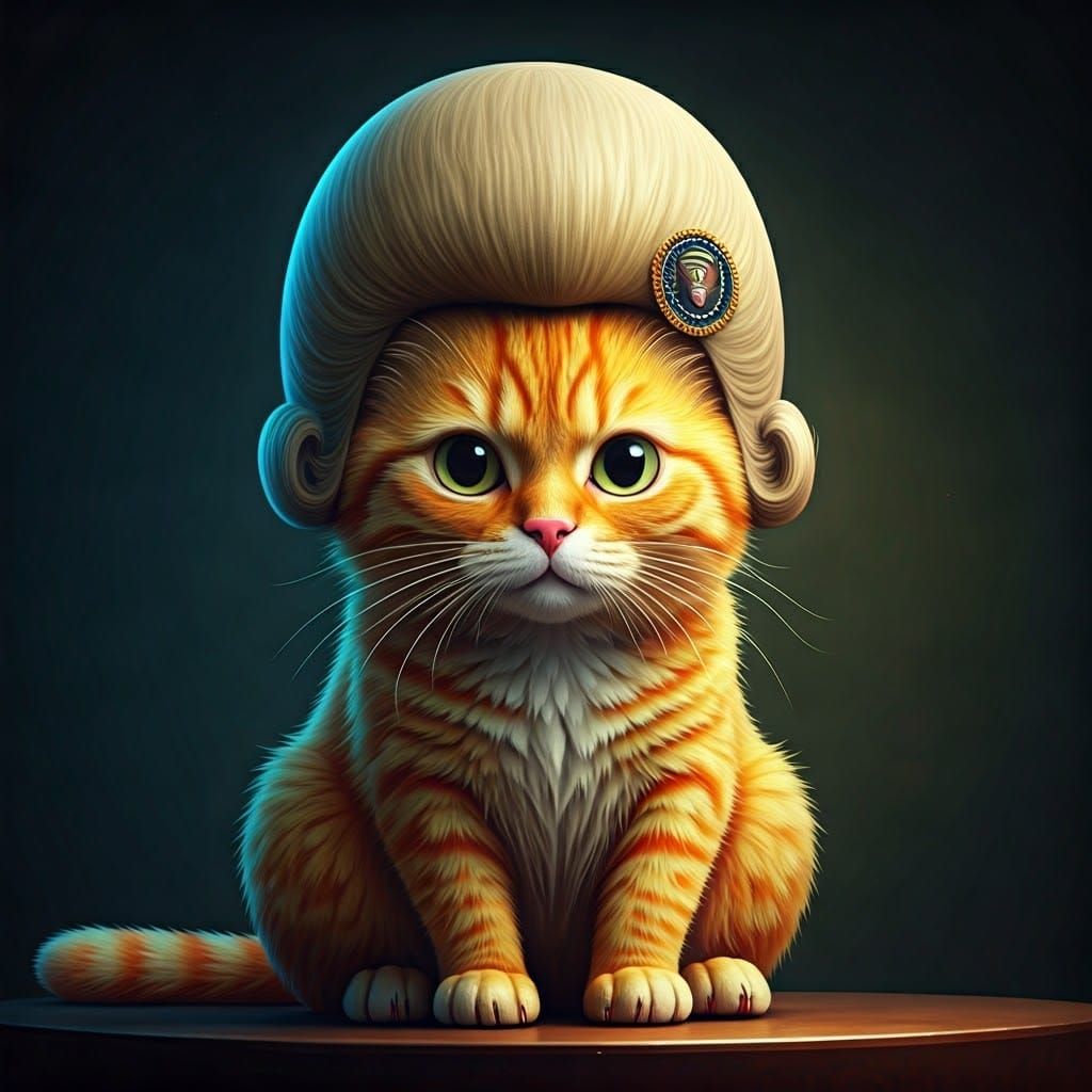 Regal Whimsy: Confident Feline President