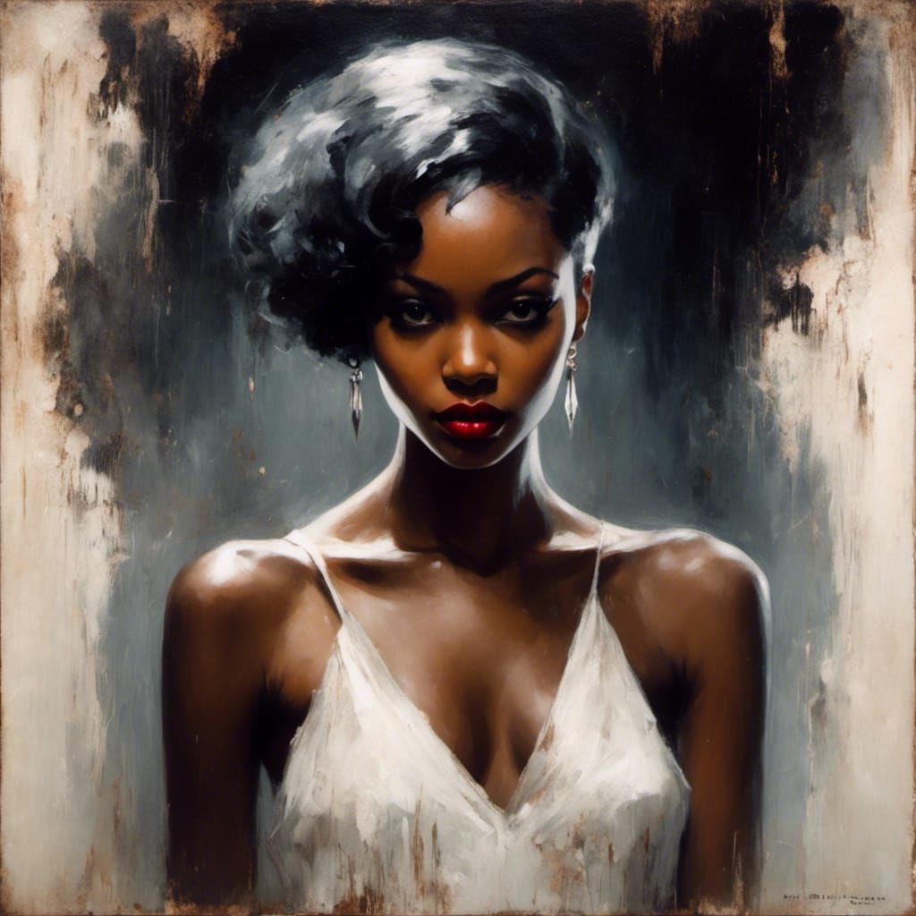 Elegant 1920s Gothic Portrait of an African American Woman