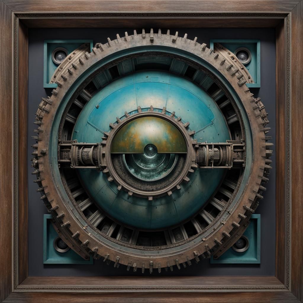 Dieselpunk Fractal in Mixed Media with Lyrical Abstraction