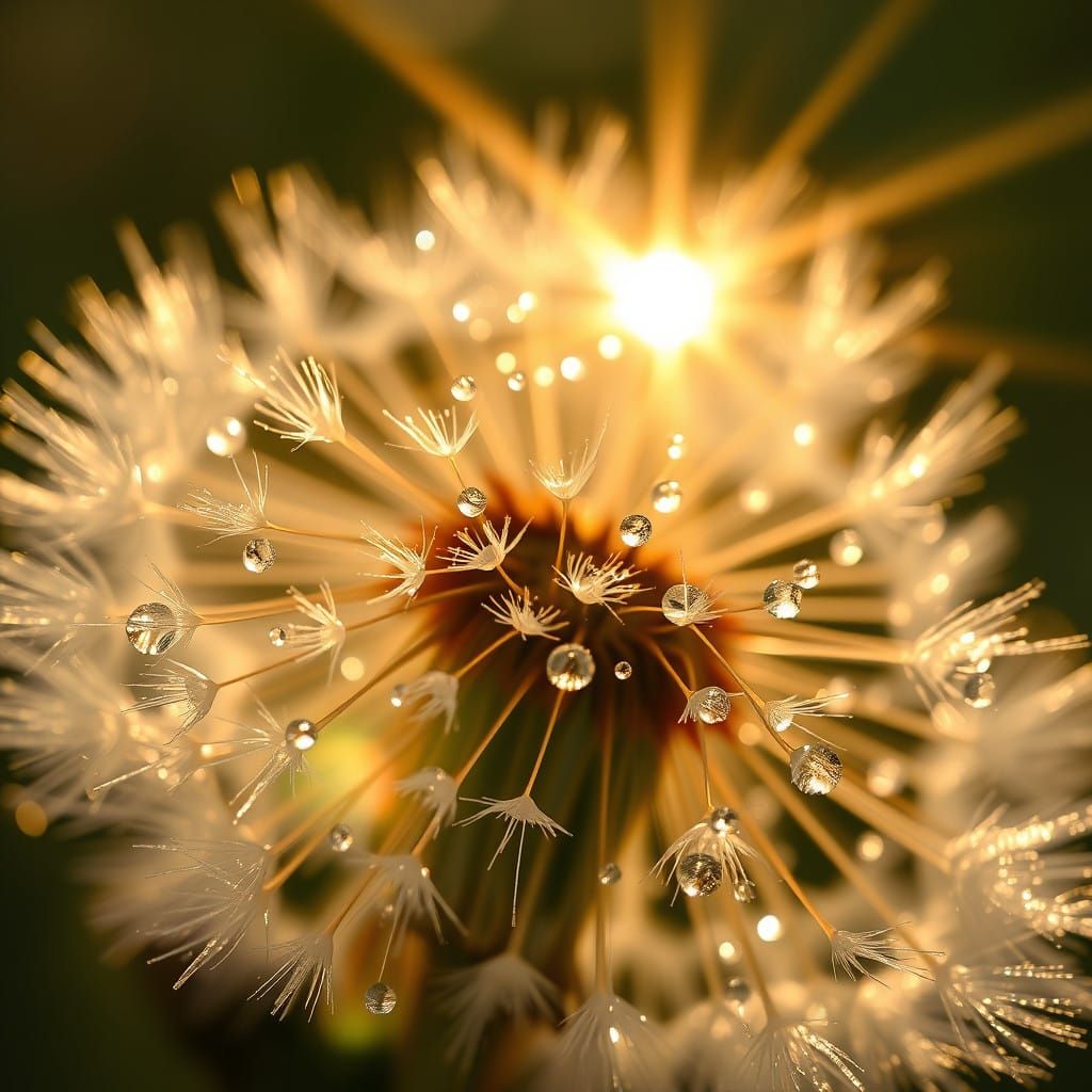 Ethereal Dandelion in Morning Dew
