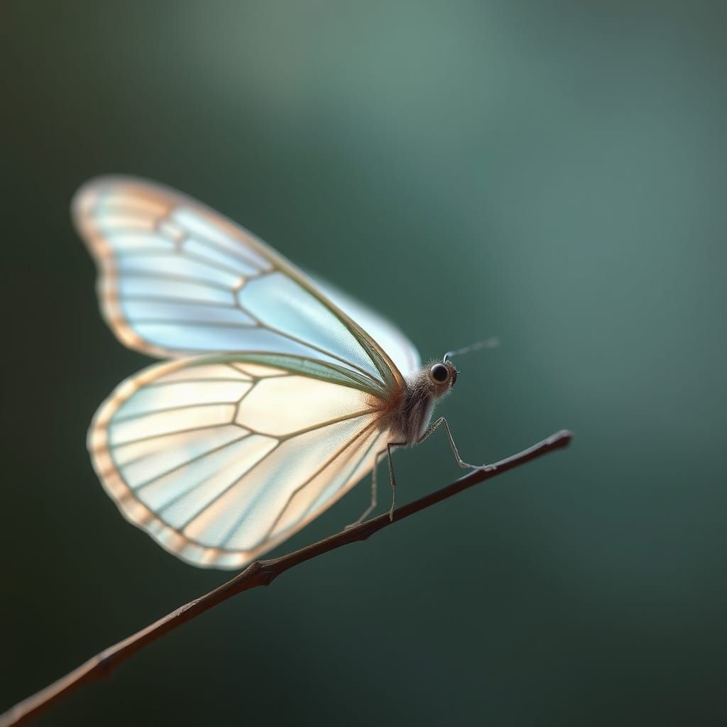 Ethereal Butterfly Perched in Dreamy Light