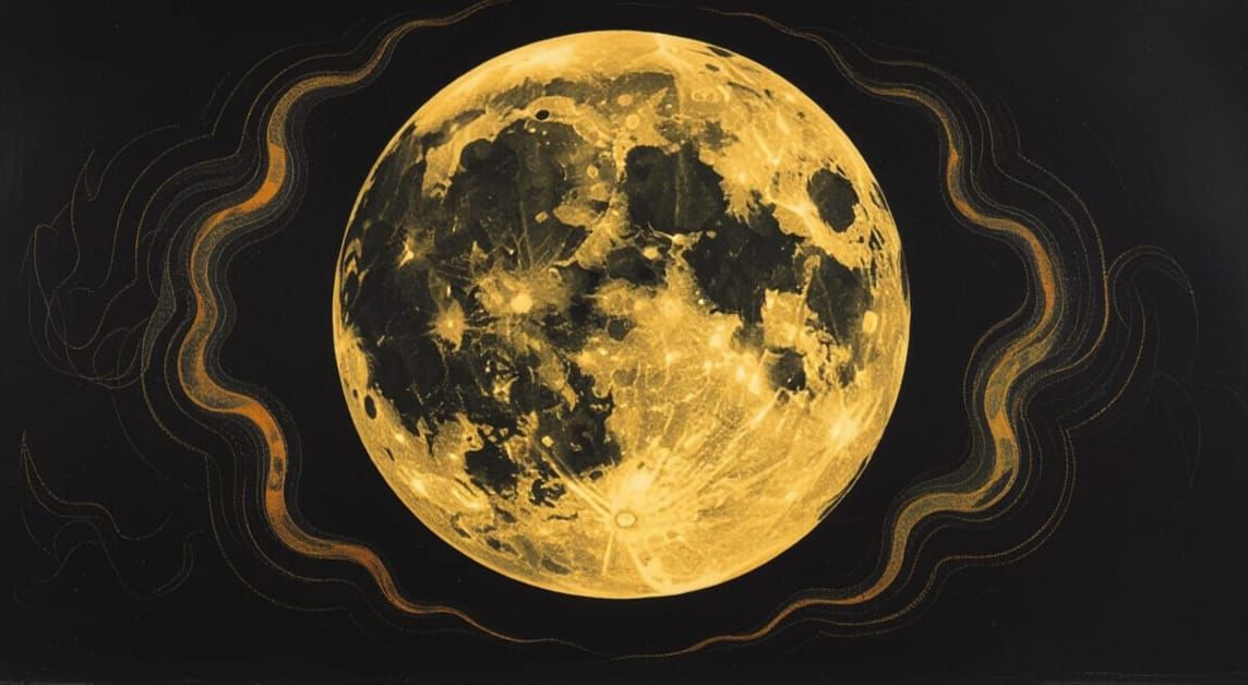 Surreal Moon Painting in German Expressionist Style