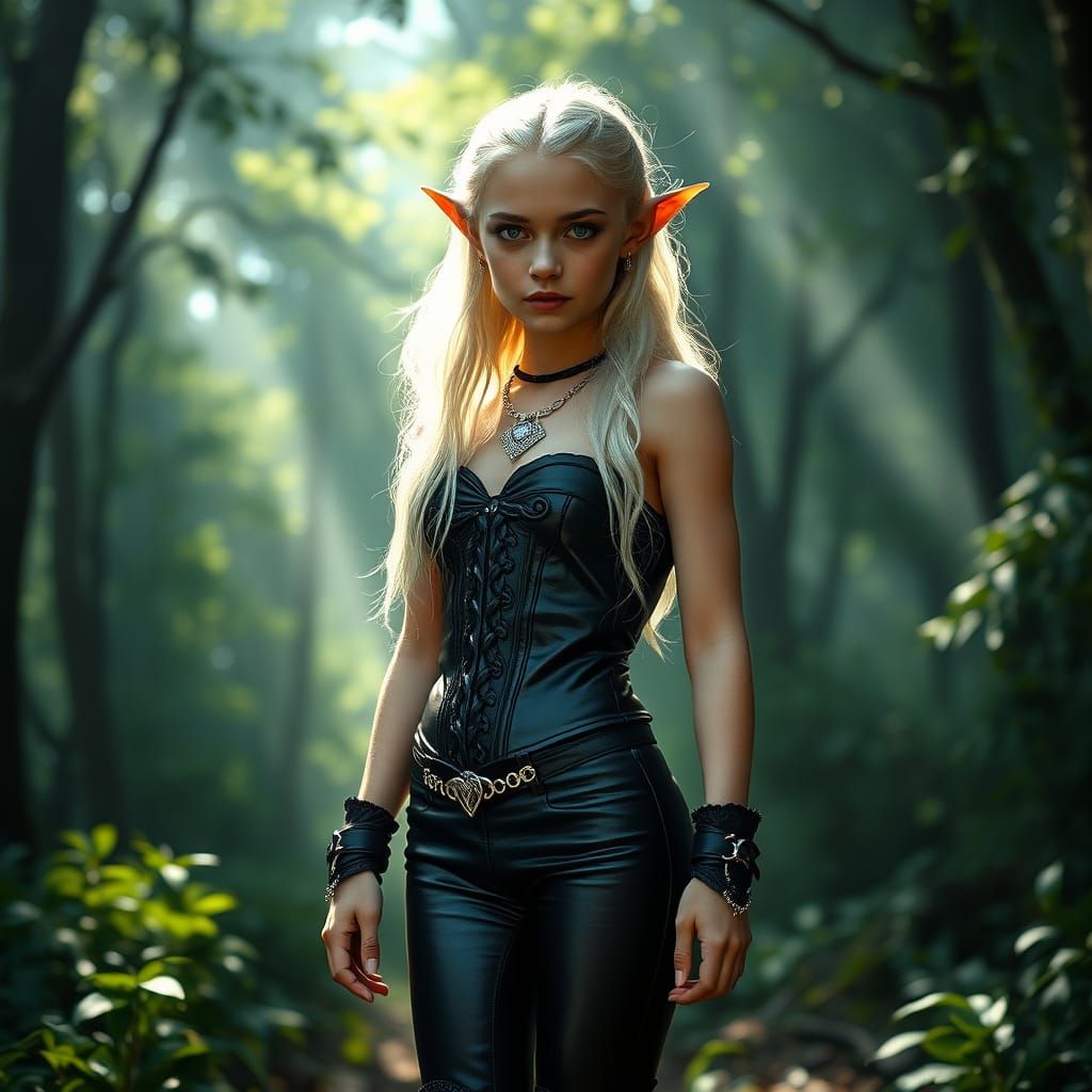Ethereal Elf Maiden in Serene Forest