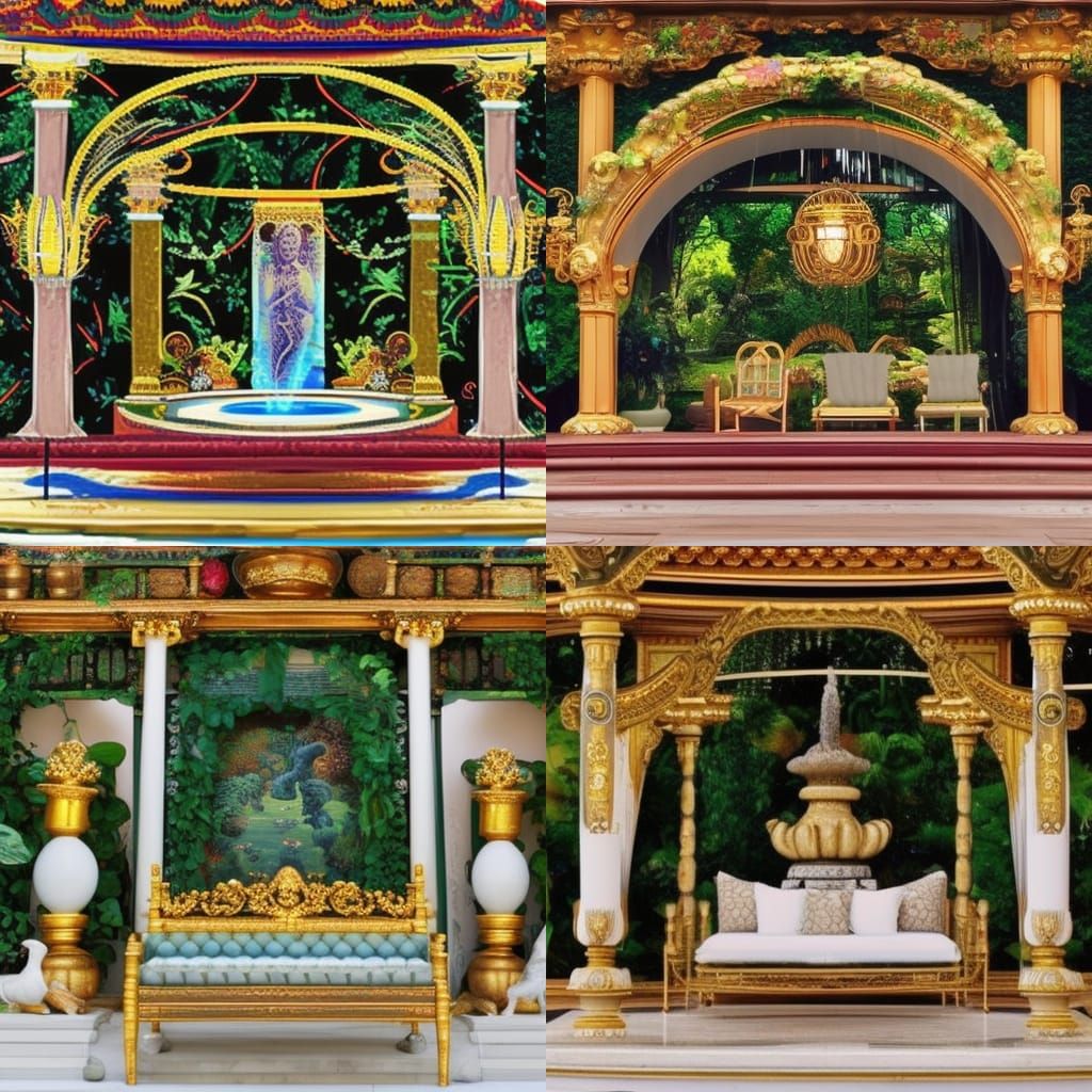 Lush Zen Garden with Miraculous Fountain