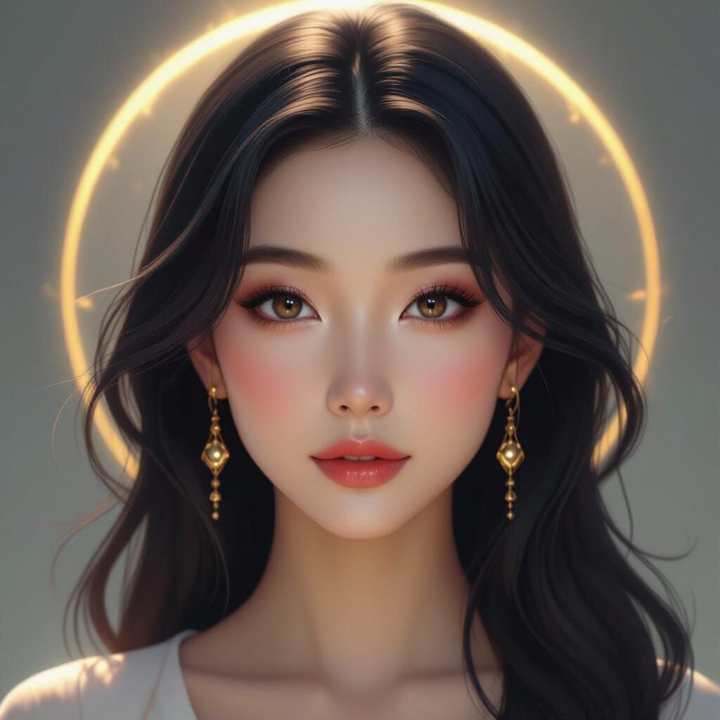 Hyperrealistic Portrait of a Beautiful Asian Woman