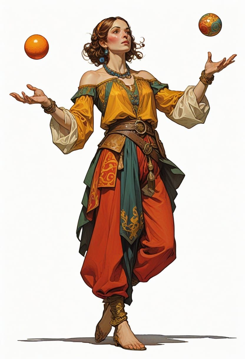 16th Century French Juggler in Heroic Fantasy Style