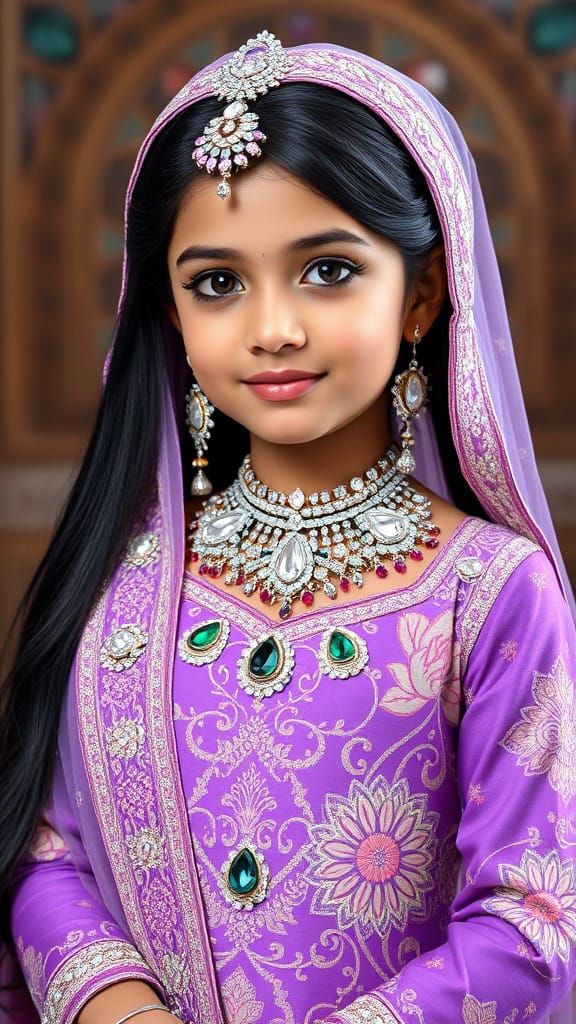 Majestic Islamic Bridal Gown in Regal Violet with Gemstones ...