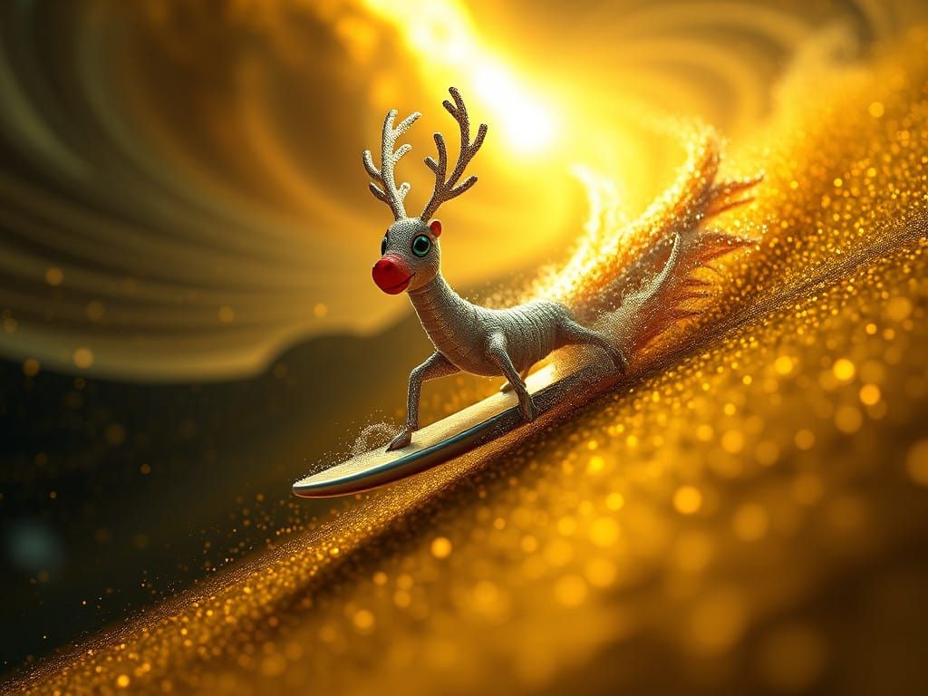 Kawaii Surfer on a Cosmic Comet