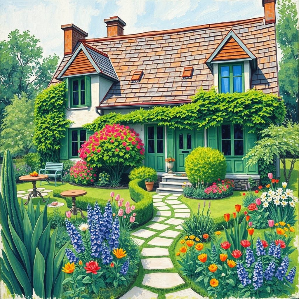 Charming Half-Timbered House and Gardens in Impressionist St...