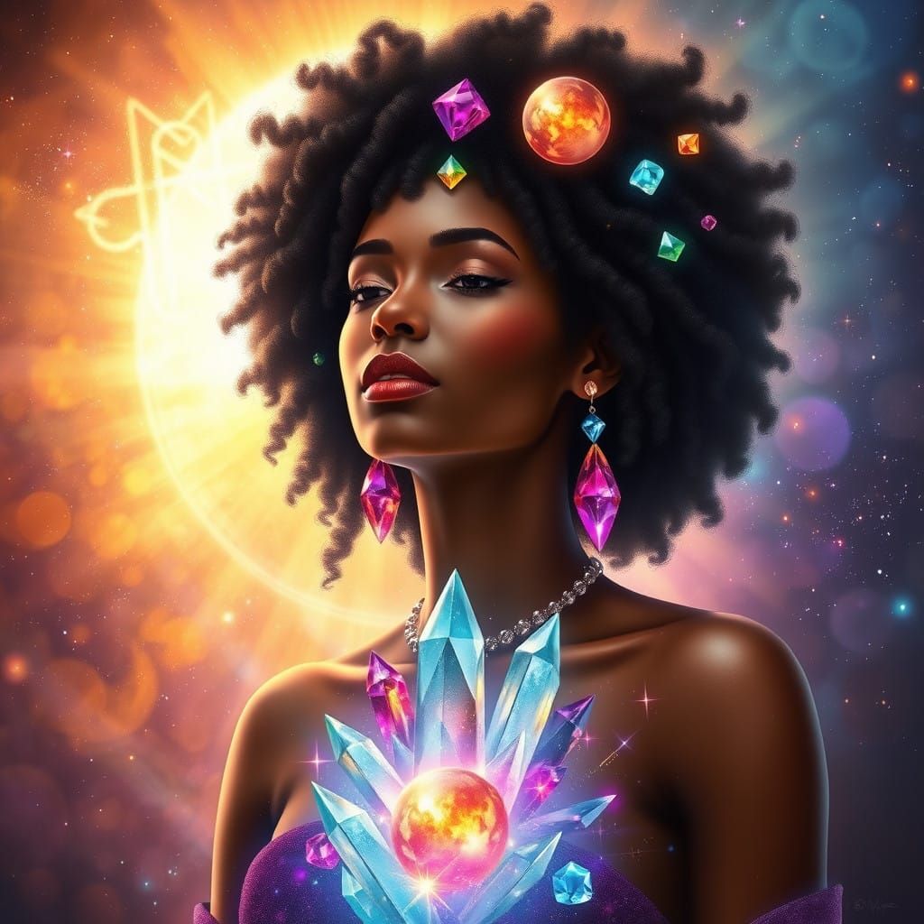 Celestial Goddess Radiates Vibrant Energy and Harmony