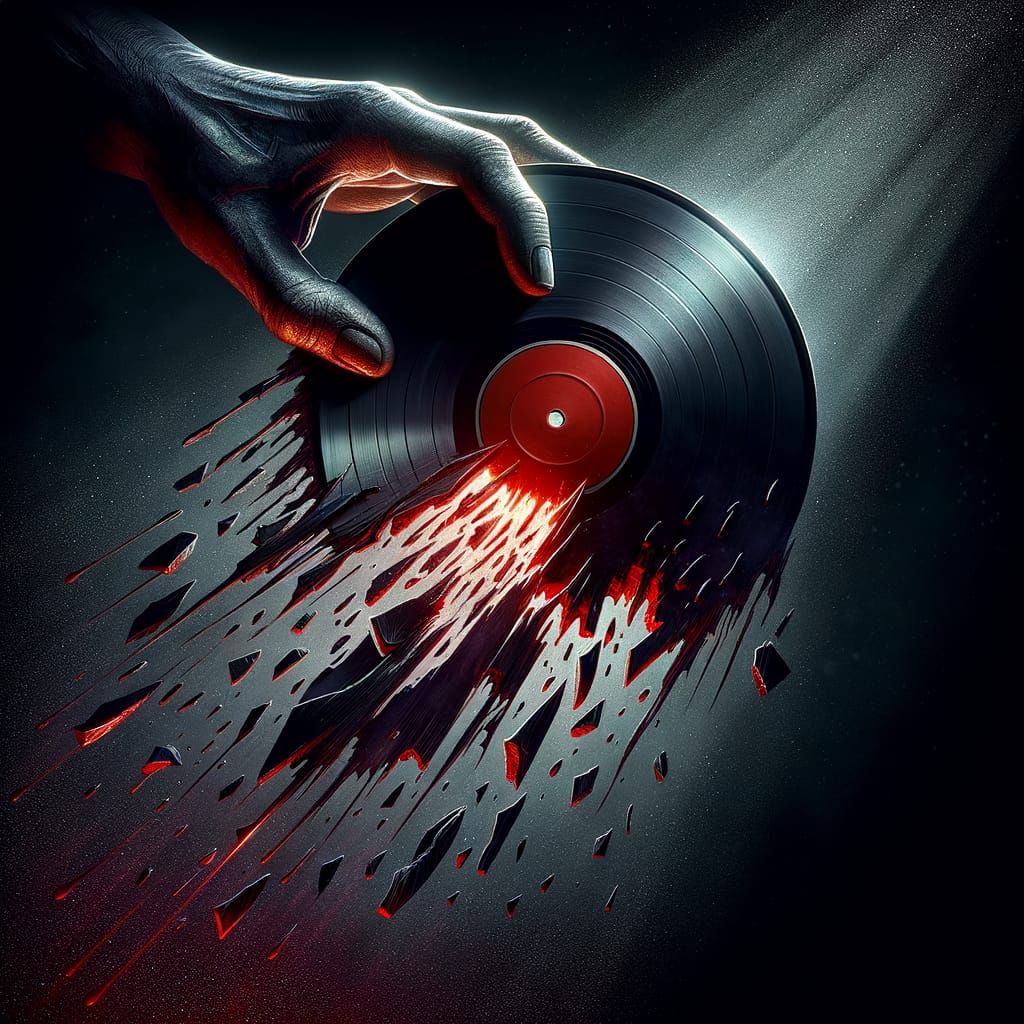 Broken Vinyl Record Sheds Emotional Tears