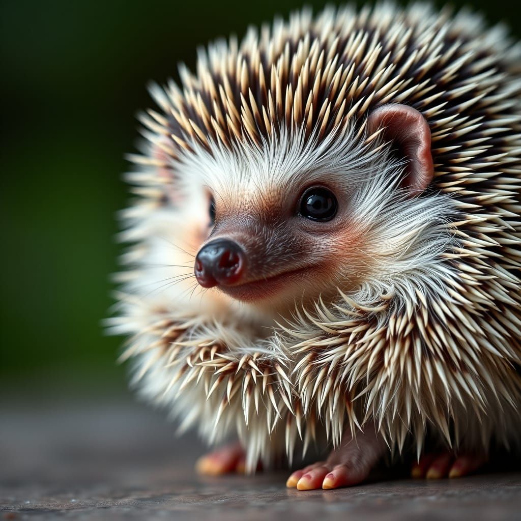 Cute Hedgehog Close Up Professional Portrait Photography
