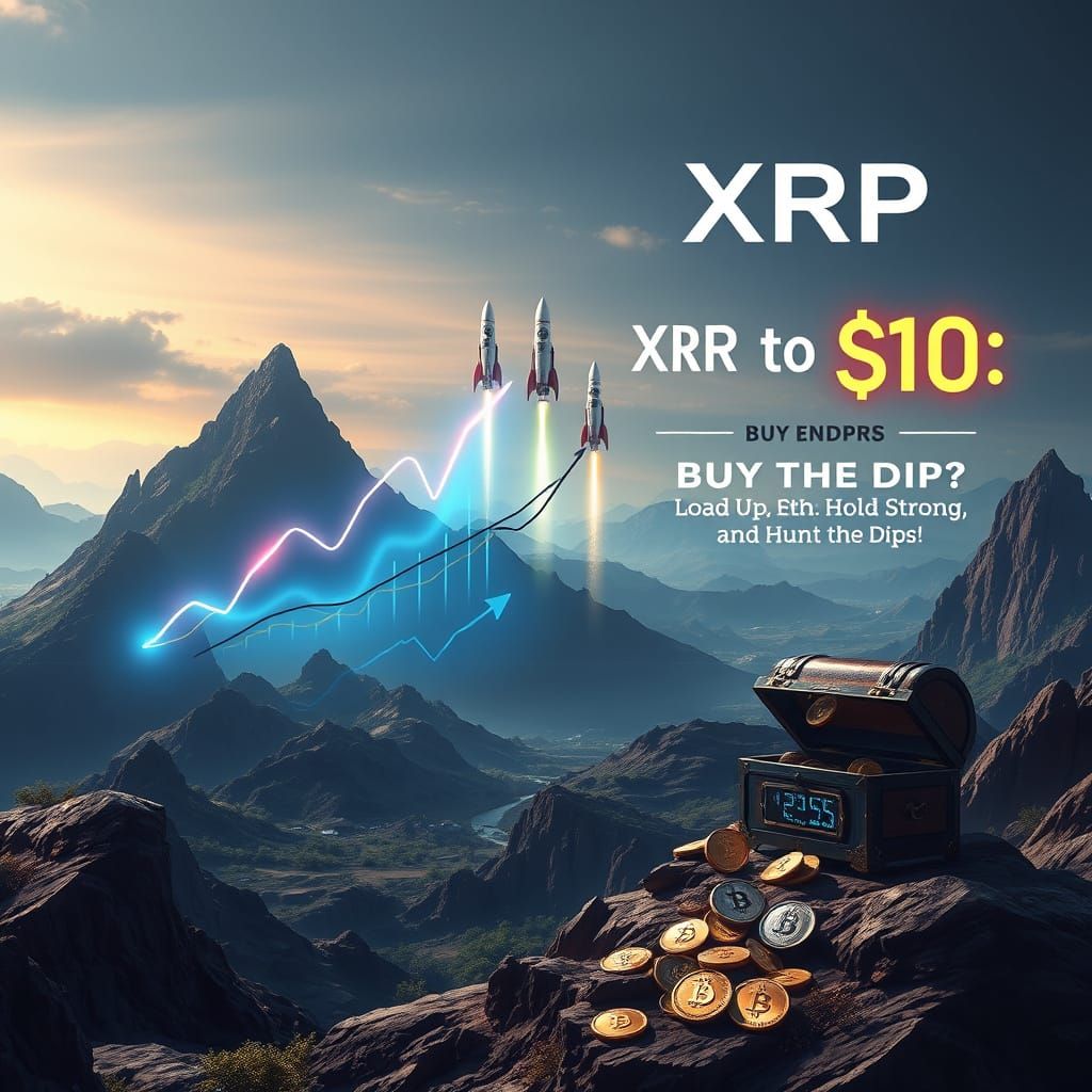 Futuristic Cryptocurrency Realm with XRP Price Prediction Ch...