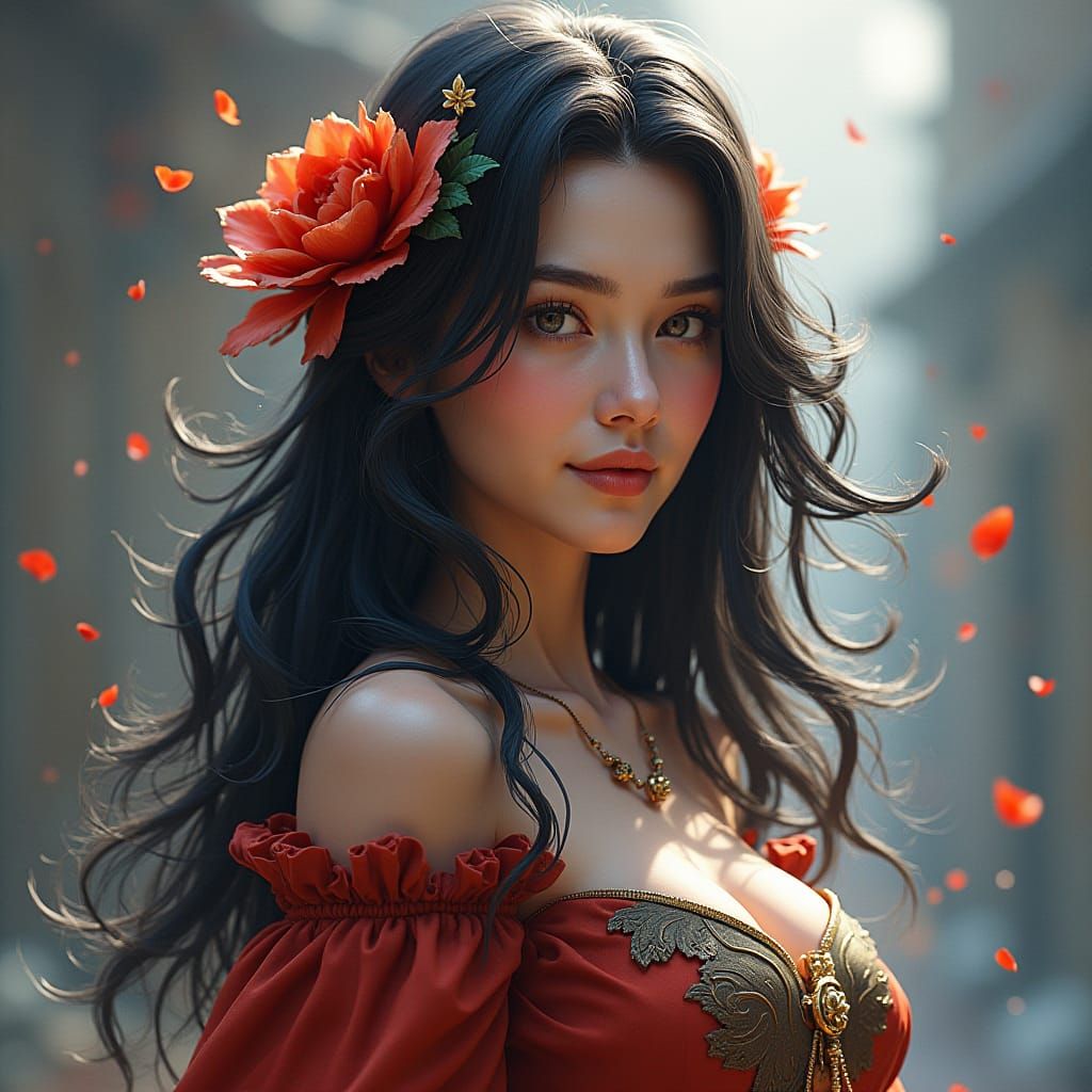 Attractive Model in a Detailed Fantasy Portrait
