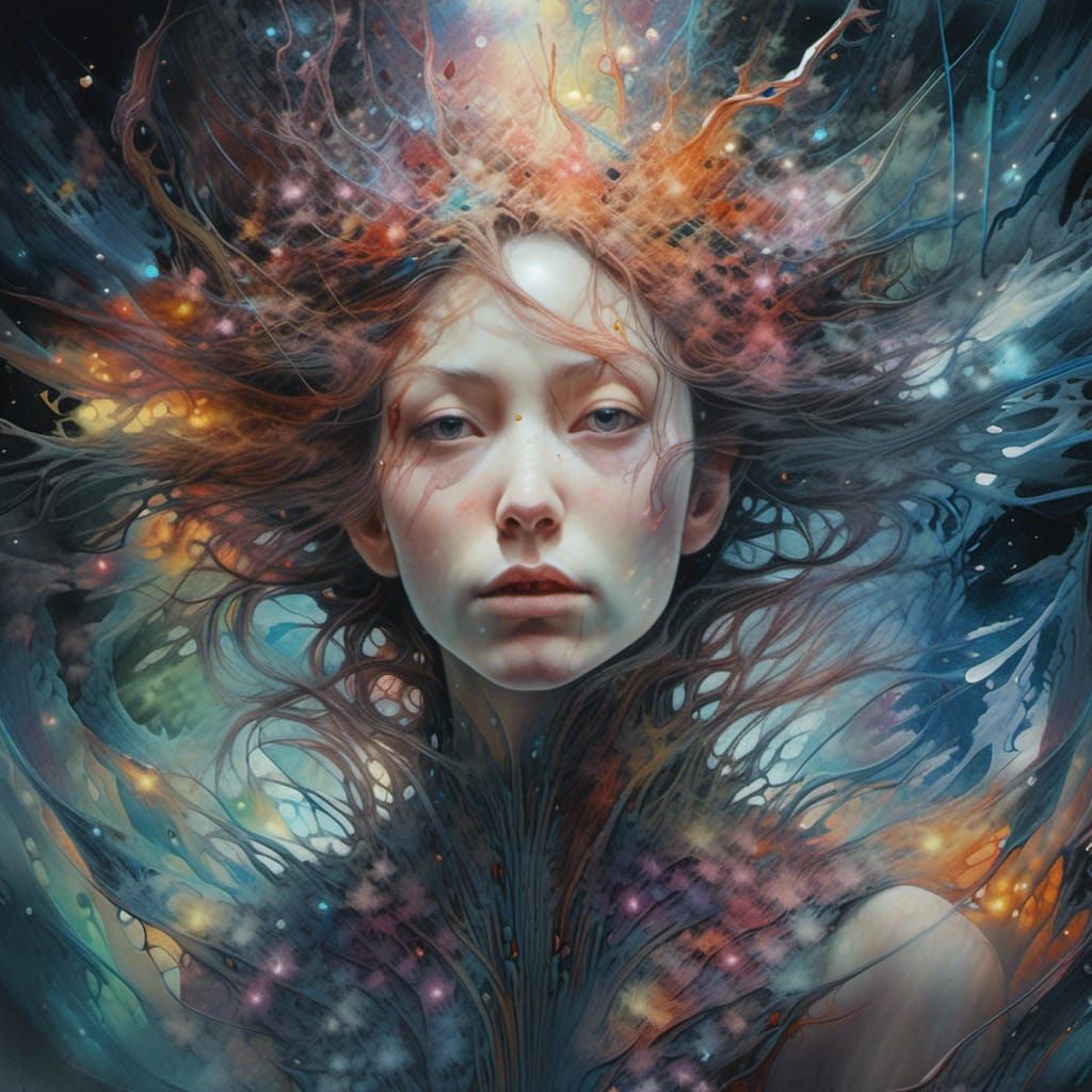 Cosmic Dreamscape in Digital Illustration Style