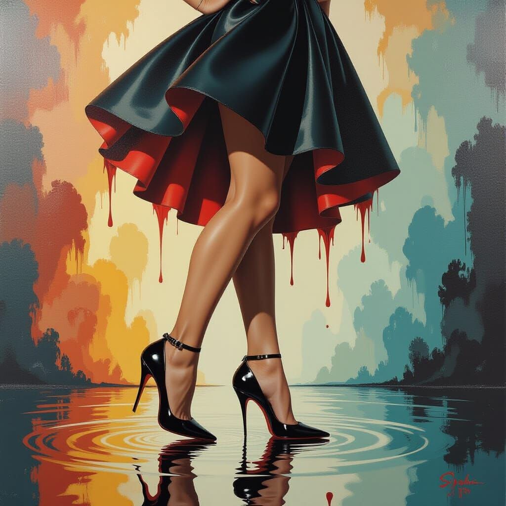 Surreal Elegant Woman in High Heels as Fantasy Concept Art
