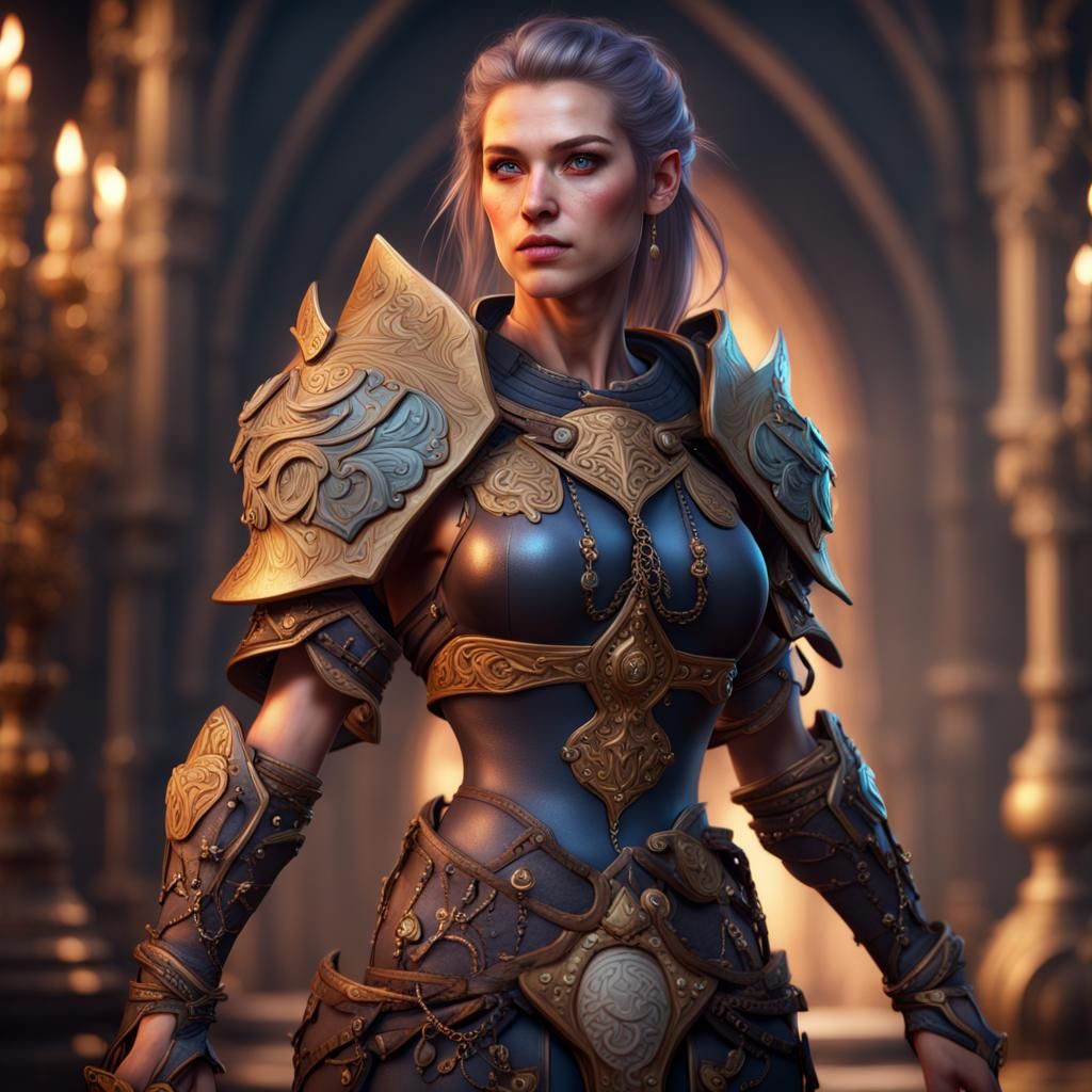 Fantasy Female Cleric Full Body Portrait