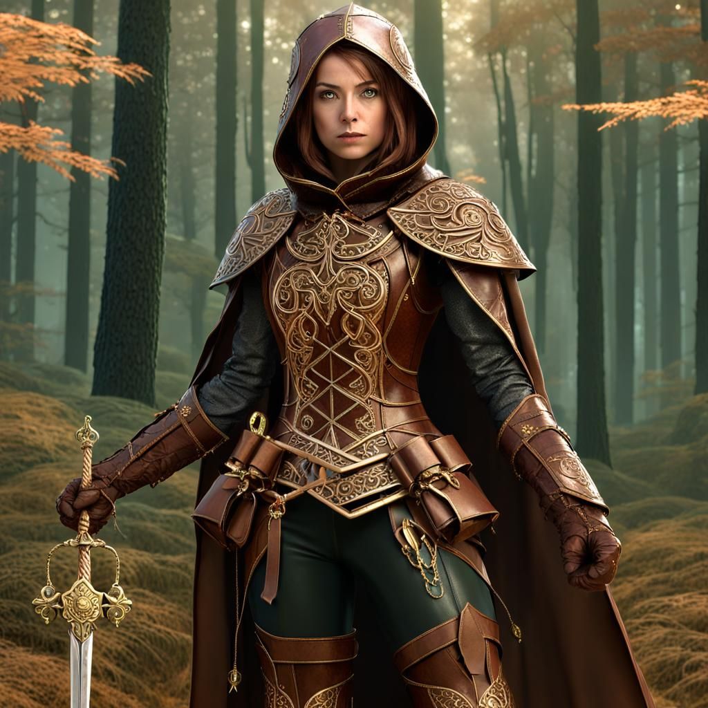 Fantasy Ranger in Ornate Leather Armor