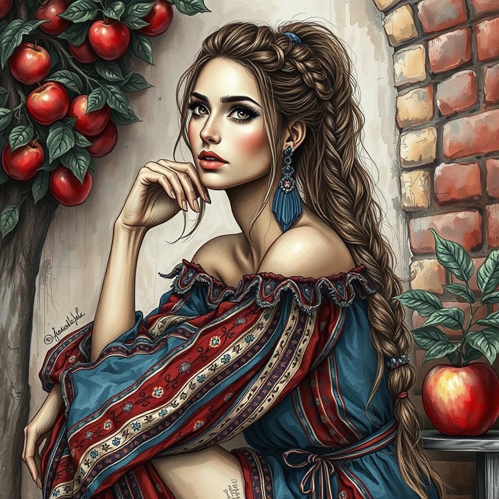 stunning Woman, Caramel Brown hair,Braided Ponytail with Ext...