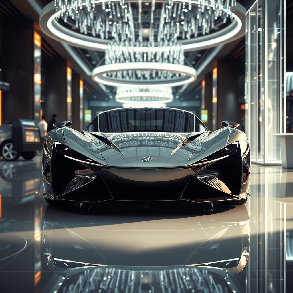 Luxury Car Showstopper in Futuristic Concept Art Style