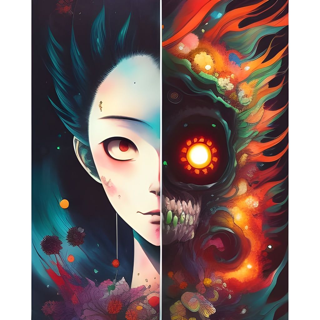 Skull Exploding into Flower Burst by Junji Ito