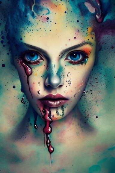 Sinister Portrait in Fluid Gouache Style