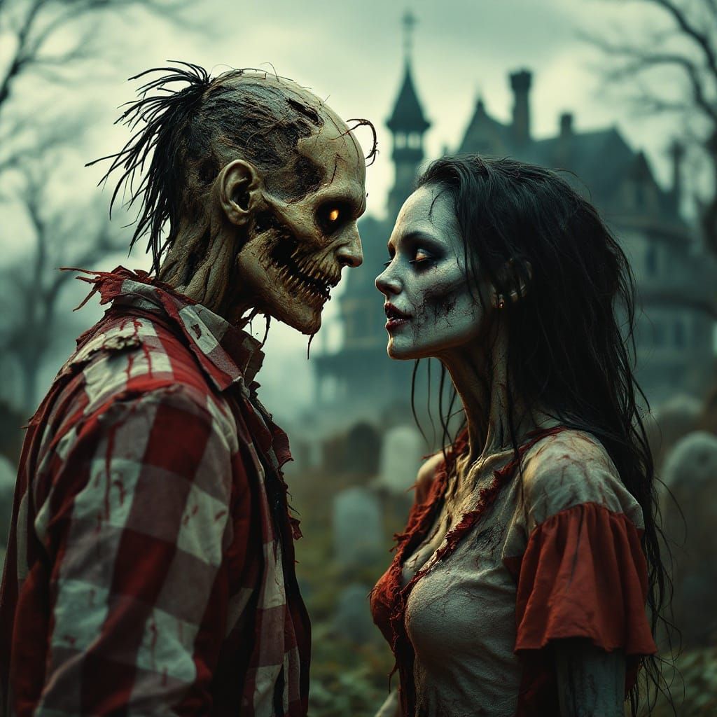 Eternal Love Amidst Decay in Victorian Cemetery