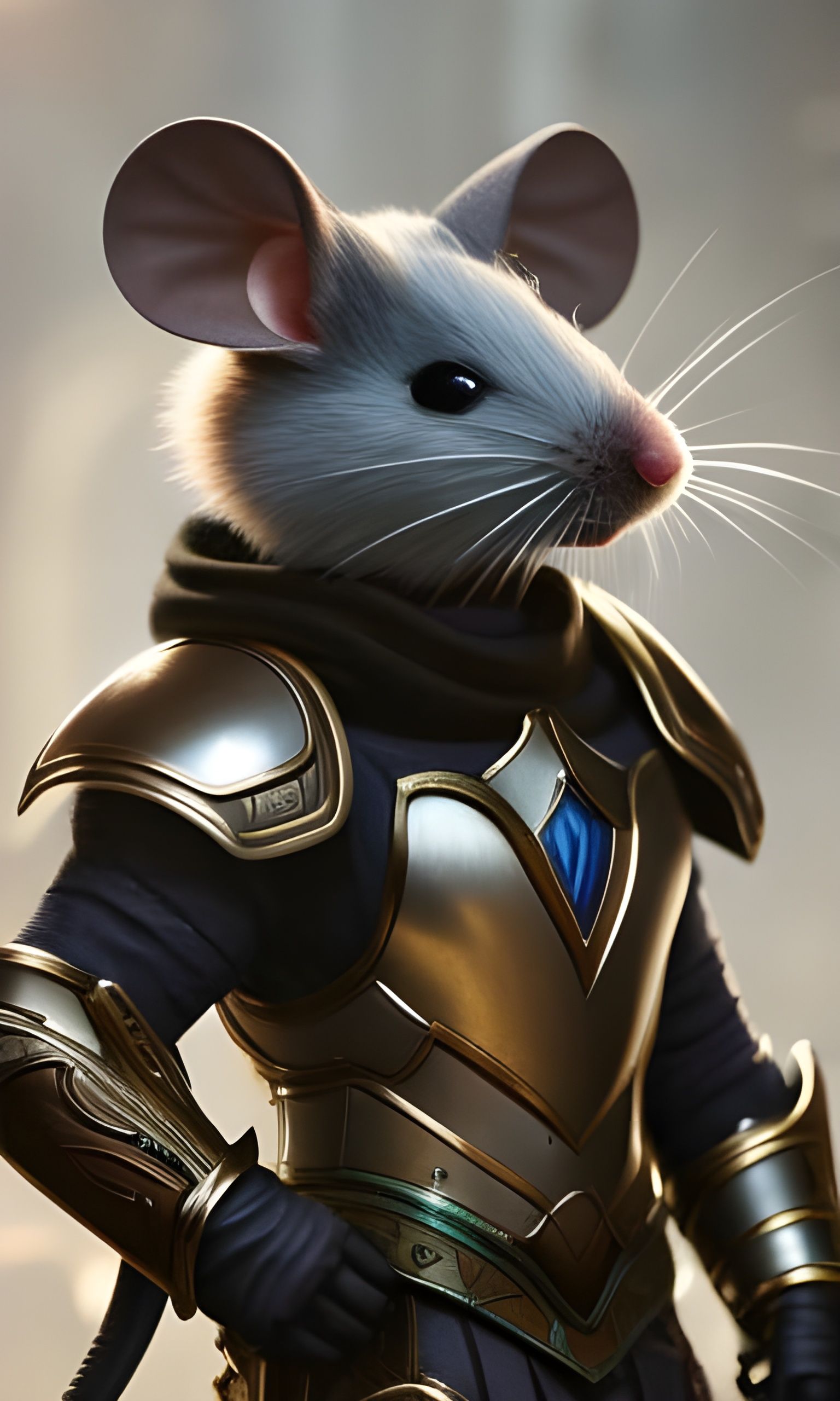 Armored Mouse Portrait: Fantasy Concept Art in 8K