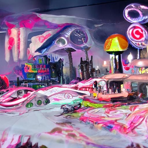 Dystopian Dreamland: Cyberpunk Wonderland with Neon Colors