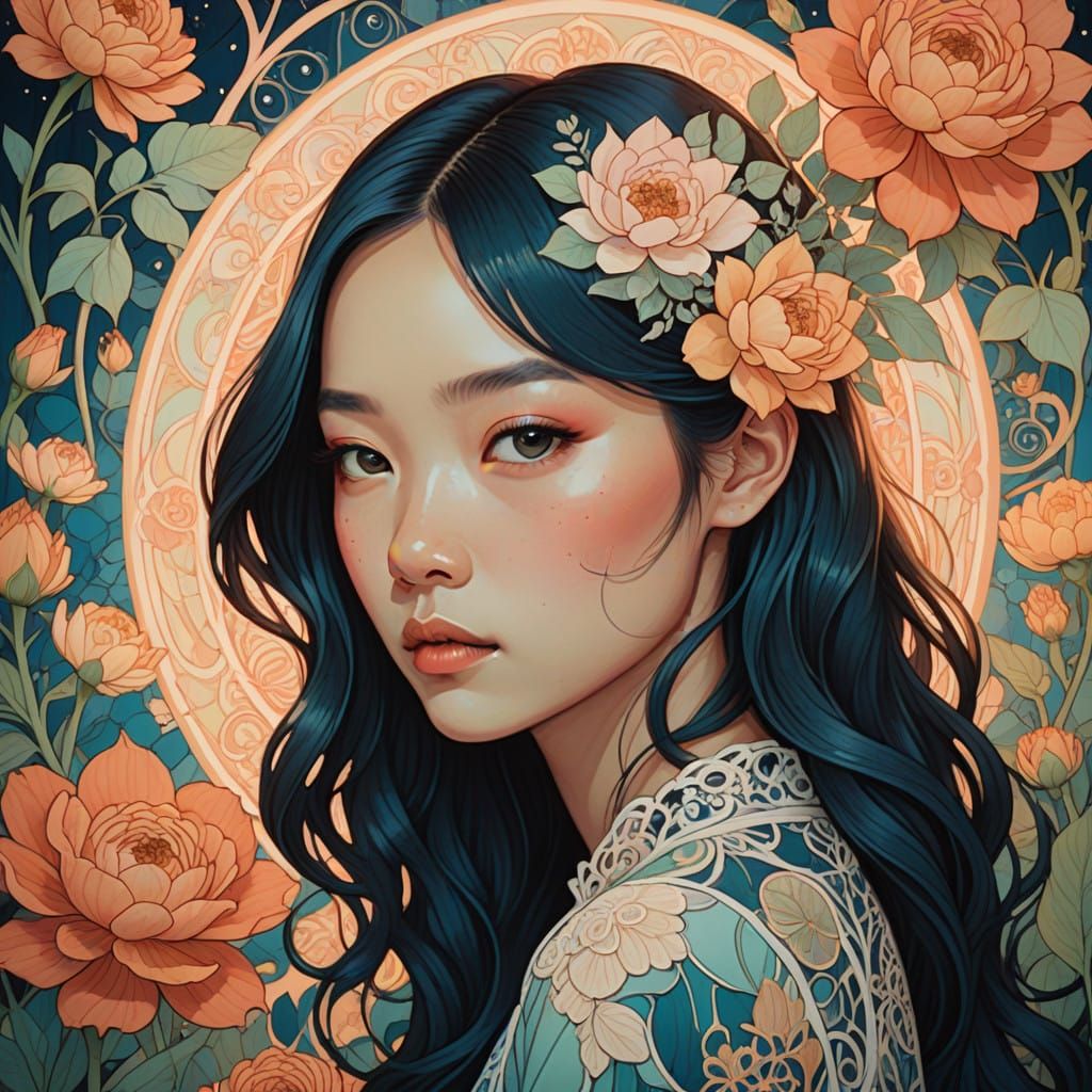 Surrealistic Wes Anderson-Inspired Art Nouveau Dreamscape