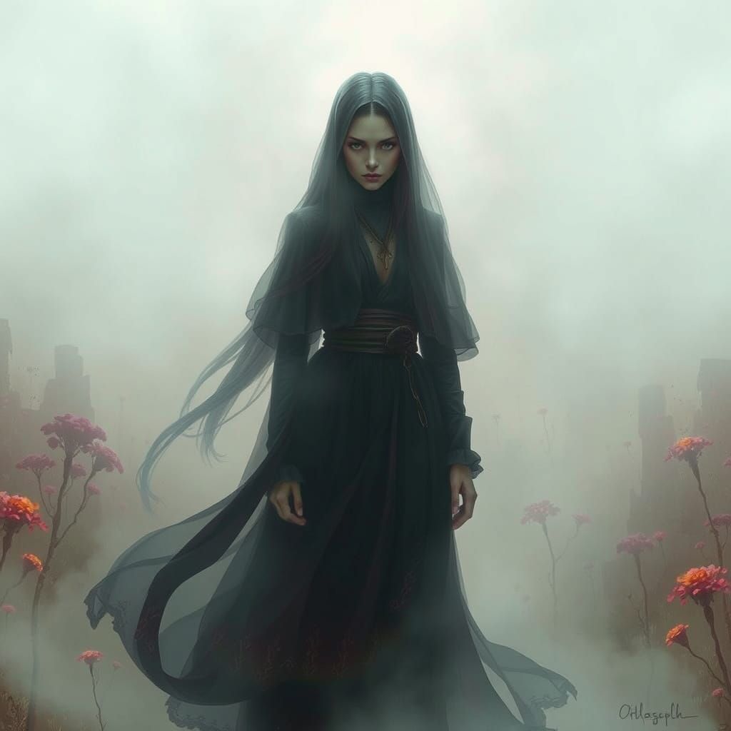 Mysterious Figure in Dreamlike Fantasy Art Style
