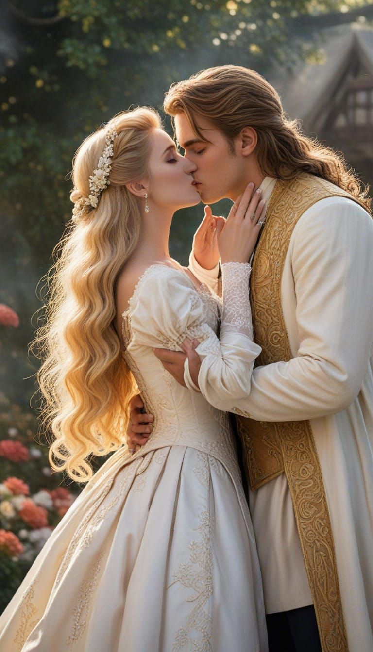 Ethereal 18th Century Wedding Scene in Hyperdetailed Fantasy...