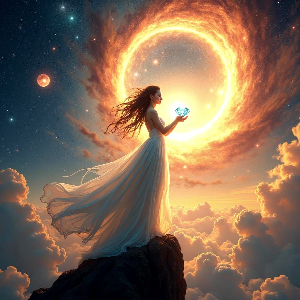 Diamond Universe Creation Sunset: Detailed Matte Painting