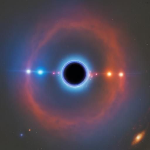 Realistic Black Hole with Lens Flare in Space