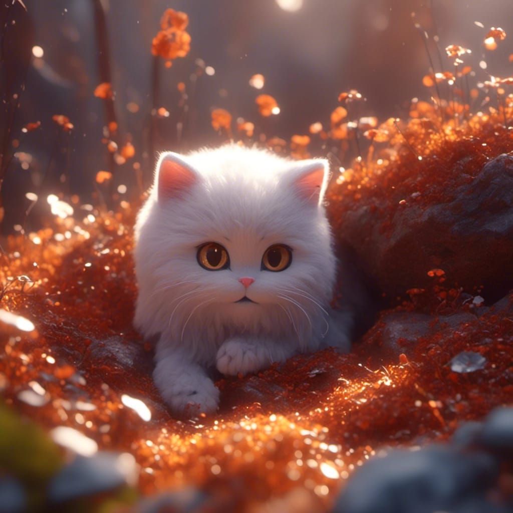 Cozy Cat Portrait in Cute Style