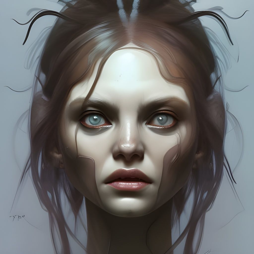 Detailed Gray Alien Portrait in 8k Resolution