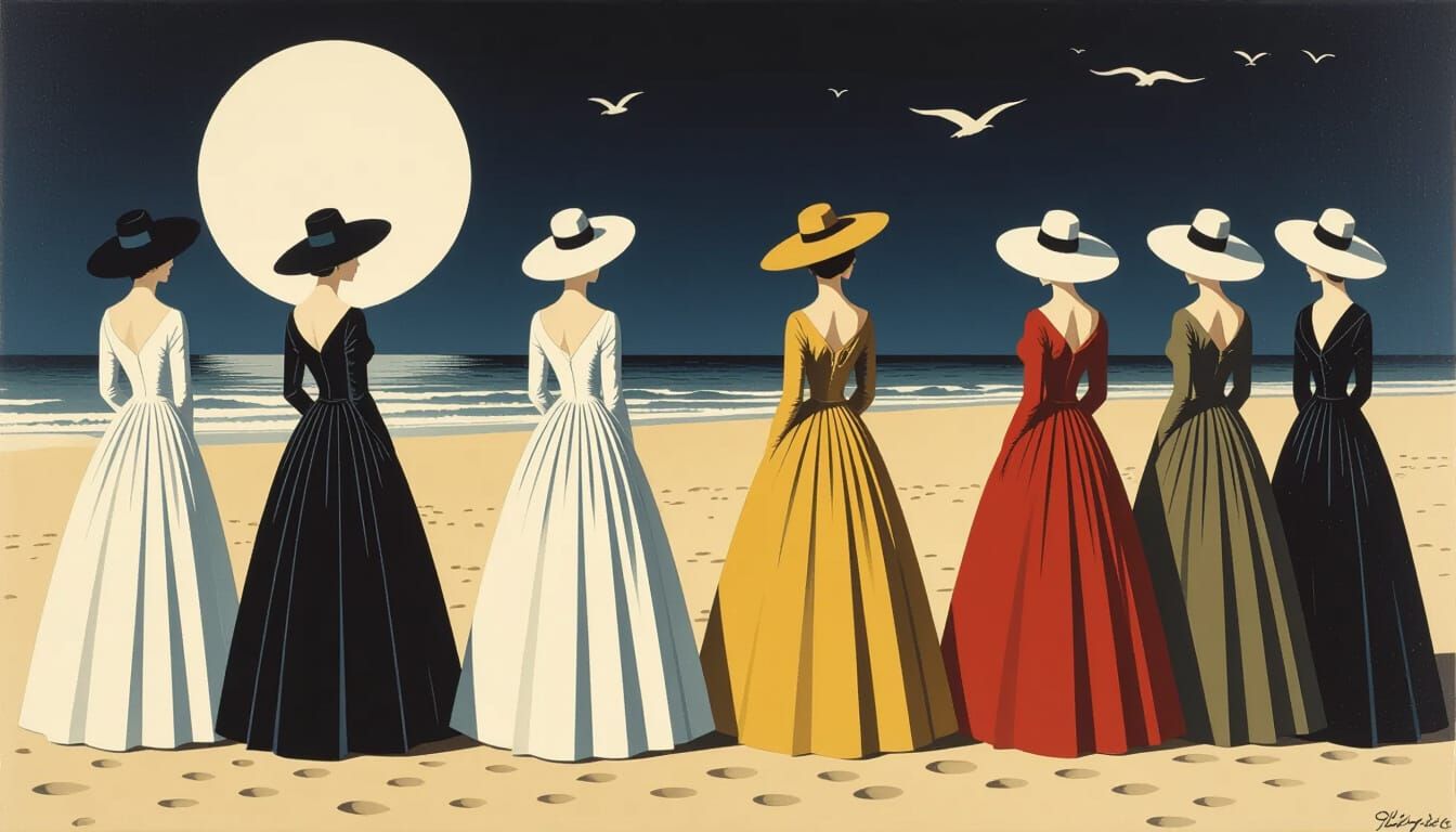 Surreal Beach Scene in 1786 Style of Dali