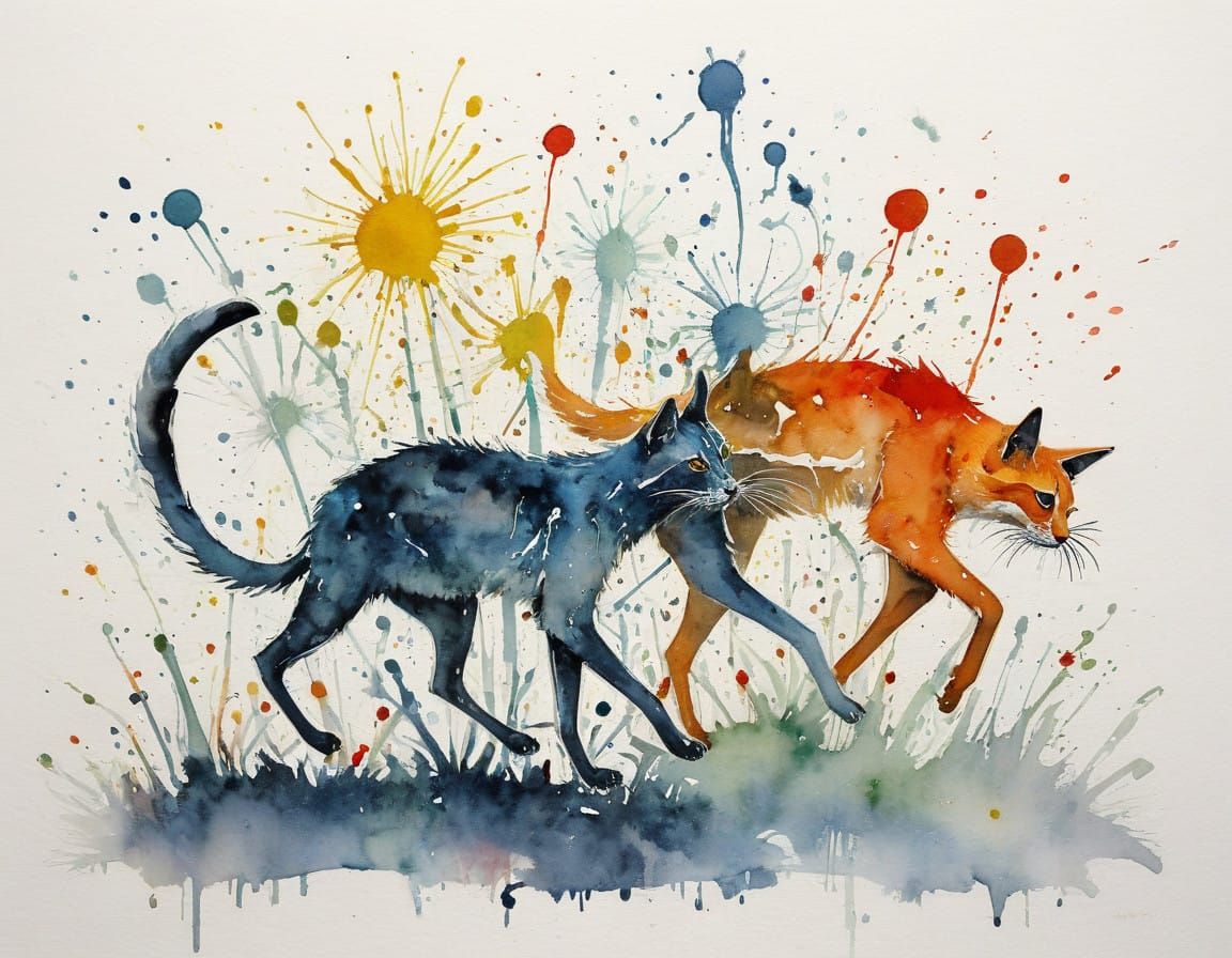 Psychedelic Biomechanical Watercolor Masterpiece in Fleische...