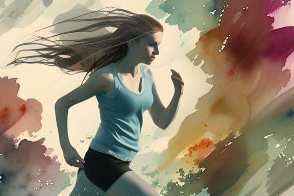 Abstract Watercolor Painting with Natural Colors