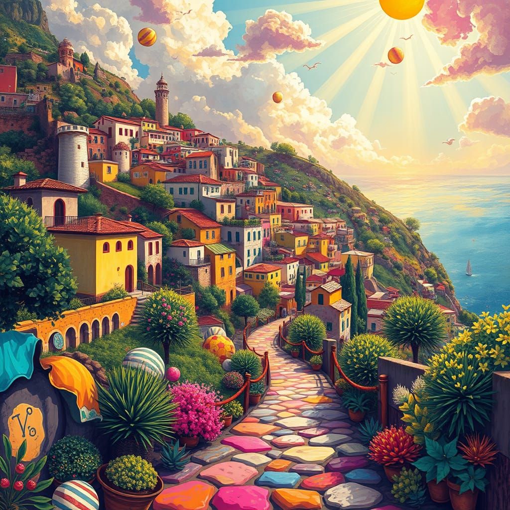 Surreal Italian Towns Merge into Fantastical Forests in Whim...