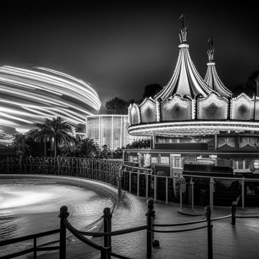 Beach Amusement Park with Roller Coaster and Rides