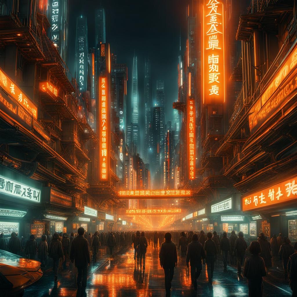 Horrorcore Anime City in Photorealistic CGI