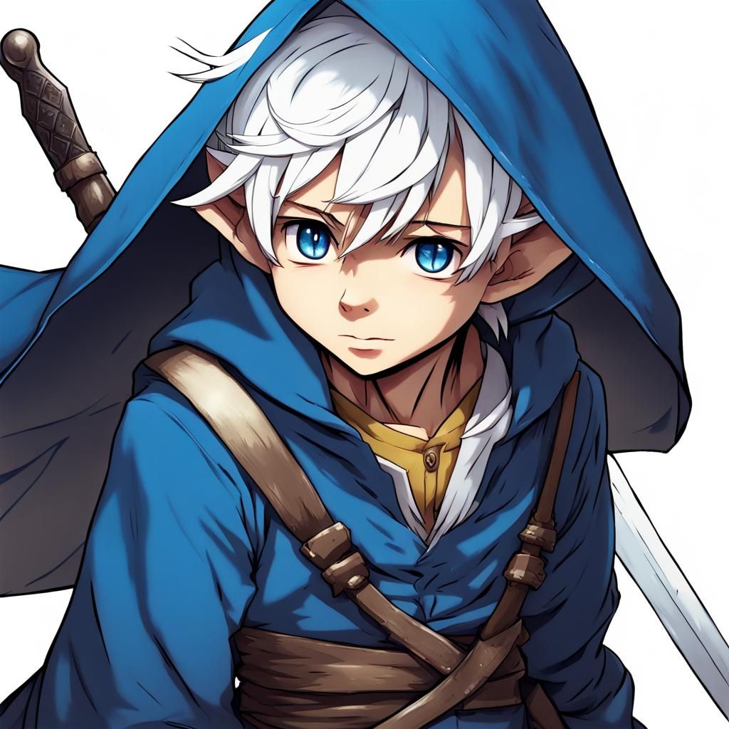 Rogue Halfling with Daggers in Anime Style