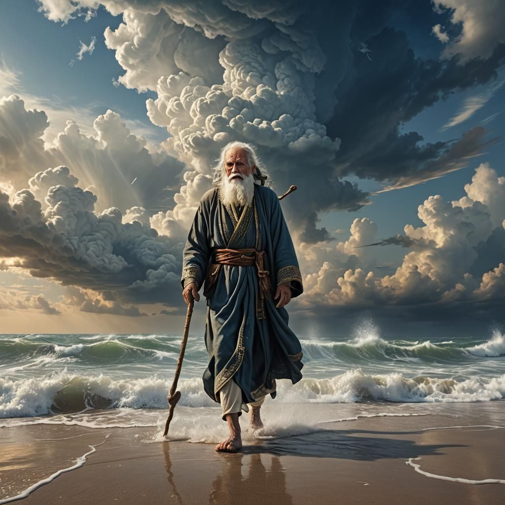 Moses Parting the Sea: a Majestic Digital Painting