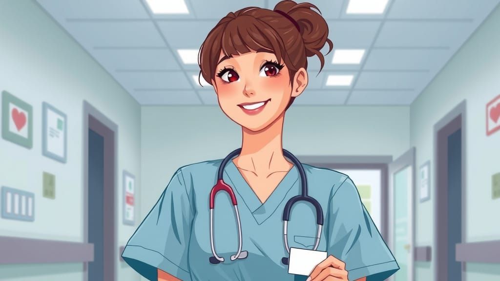 Compassionate Nurse in Whimsical Illustrative Style