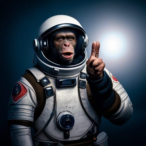 Chimpanzee Astronaut Gives Middle Finger in HD